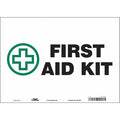 First Aid Kit, 14 in W x 10 in H, Horizontal Rectangle, Vinyl, 471T21