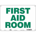 First Aid Room, 14 in W x 10 in H, Horizontal Rectangle, Aluminum, 471T30