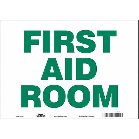 First Aid Room, 14 in W x 10 in H, Horizontal Rectangle, Vinyl, 471T35