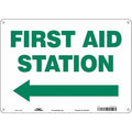 First Aid Station, 14 in W x 10 in H, Horizontal Rectangle, Aluminum, 471T37