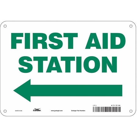 First Aid Station, 10 in W x 7 in H, Vertical Rectangle, Polyethylene, 471T39