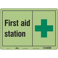 First Aid Station, 14 in W x 10 in H, Horizontal Rectangle, Glow Vinyl, 471T47