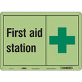 First Aid Station, 14 in W x 10 in H, Horizontal Rectangle, Polyethylene, 471T49