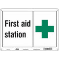 First Aid Station, 14 in W x 10 in H, Horizontal Rectangle, Polyethylene, 471T52