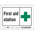 First Aid Station, 7 in W x 5 in H, Horizontal Rectangle, Vinyl, 471T53