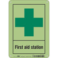 First Aid Station, 7 in W x 10 in H, Horizontal Rectangle, Polyethylene, 471T61