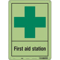 First Aid Station, 10 in W x 14 in H, Vertical Rectangle, Polyethylene, 471T62