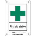 First Aid Station, Polyethylene, 7 in x 5 in, Mounting Holes