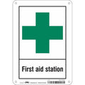 First Aid Station, 7 in W x 10 in H, Horizontal Rectangle, Polyethylene, 471T64