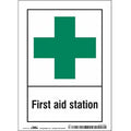 First Aid Station, 5 in W x 7 in H, Vertical Rectangle, Vinyl, 471T66