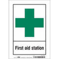 First Aid Station, 7 in W x 10 in H, Horizontal Rectangle, Vinyl, 471T67