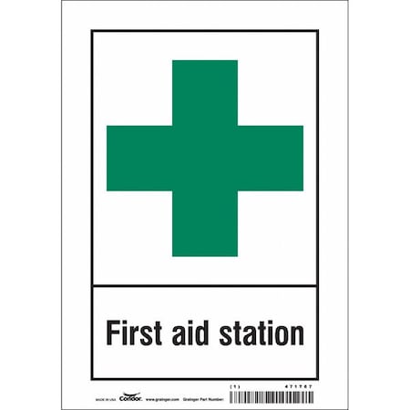 First Aid Station, 7 in W x 10 in H, Horizontal Rectangle, Vinyl, 471T67