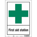 First Aid Station, 10 in W x 14 in H, Vertical Rectangle, Vinyl, 471T68