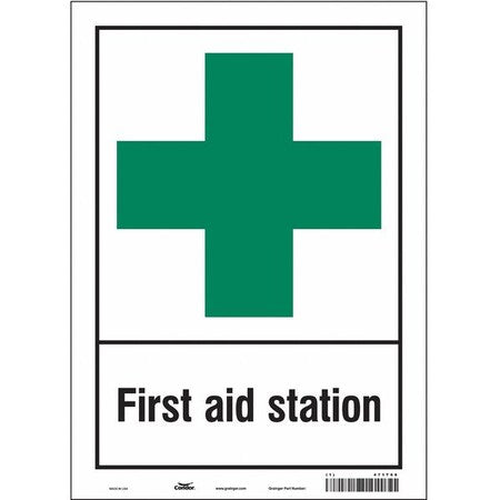 First Aid Station, 10 in W x 14 in H, Vertical Rectangle, Vinyl, 471T68