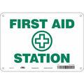 First Aid Station, 10 in W x 7 in H, Vertical Rectangle, Aluminum, 471T69