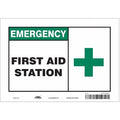 First Aid Station, 10 in W x 7 in H, Vertical Rectangle, Vinyl, 471U81