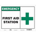 First Aid Station, 14 in W x 10 in H, Horizontal Rectangle, Vinyl, 471U82