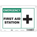 First Aid Station, 10 in W x 7 in H, Vertical Rectangle, Polyethylene, 471U85
