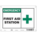 First Aid Station, 10 in W x 7 in H, Vertical Rectangle, Polyethylene, 471U78