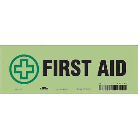 First Aid, Glow Vinyl, 3 1/2 in x 10 in, Adhesive