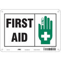 First Aid, 10 in W x 7 in H, Vertical Rectangle, Aluminum, 471U22