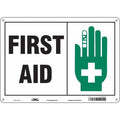 First Aid, 14 in W x 10 in H, Horizontal Rectangle, Polyethylene, 471U25