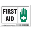 First Aid, 5 in W x 3 1/2 in H, Horizontal Rectangle, Vinyl, 471U26
