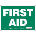 First Aid, 14 in W x 10 in H, Horizontal Rectangle, Aluminum, 471U34