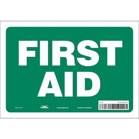 First Aid, 10 in W x 7 in H, Vertical Rectangle, Vinyl, 471U37