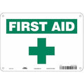 First Aid, 10 in W x 7 in H, Vertical Rectangle, Aluminum, 471U48