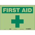 First Aid, 14 in W x 10 in H, Horizontal Rectangle, Glow Vinyl, 471U51