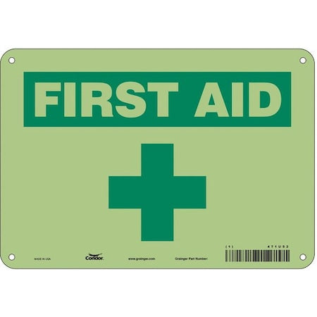 First Aid, 10 in W x 7 in H, Vertical Rectangle, Polyethylene, 471U52