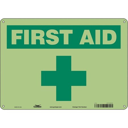 First Aid, 14 in W x 10 in H, Horizontal Rectangle, Polyethylene, 471U53