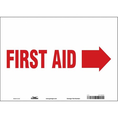 First Aid, 14 in W x 10 in H, Horizontal Rectangle, Vinyl, 471U66
