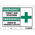 Emergency/Emergencia, First Aid Station, 10 in W x 7 in H, Polyethylene, 471V05