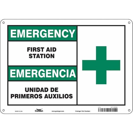 Emergency/Emergencia, First Aid Station/Unidad De Primeros Auxilios, 14 in W x 10 in H, 471V06