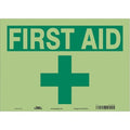 First Aid, 14 in W x 10 in H, Horizontal Rectangle, Glow Vinyl, 471V12