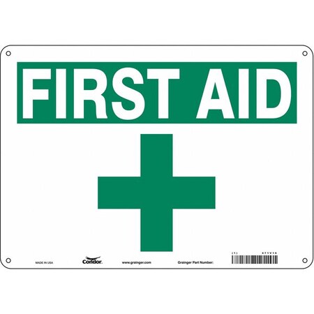 First Aid, 14 in W x 10 in H, Horizontal Rectangle, Polyethylene, 471V16