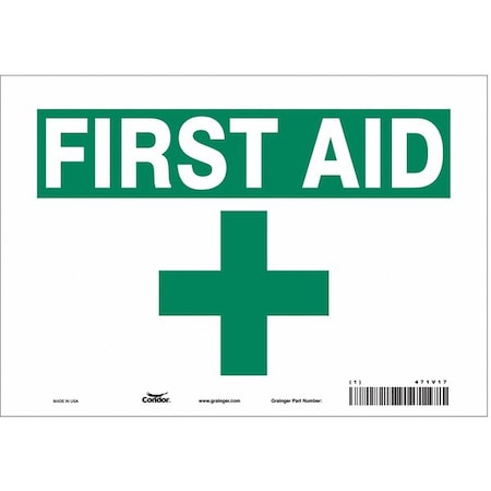 First Aid, 10 in W x 7 in H, Vertical Rectangle, Vinyl, 471V17