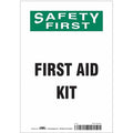 Safety First, First Aid Kit, 7 in W x 10 in H, Horizontal Rectangle, Vinyl, 471V24