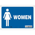 Restroom Sign, Women, 10 in W x 7 in H, Vertical Rectangle, Fiberglass, 473Y08