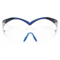 Safety Glasses, SecureFit Series, Scotchgard Anti-Fog, Blue/Gray Temples, Clear Lens
