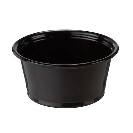 Portion Cup, 2 oz., Plastic, Black, PK12