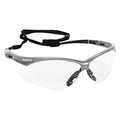 V30 Nemesis Safety Glasses, Anti-Fog & Anti-Scratch, Wraparound, Silver Frame, Clear Lens