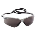 V30 Nemesis Safety Glasses, Anti-Fog & Anti-Scratch, Wraparound, Silver Frame, Smoke (Gray) Lens