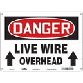 Safety Sign, 10 in Height, 14 in Width, Fiberglass, Horizontal Rectangle, English, 475T44