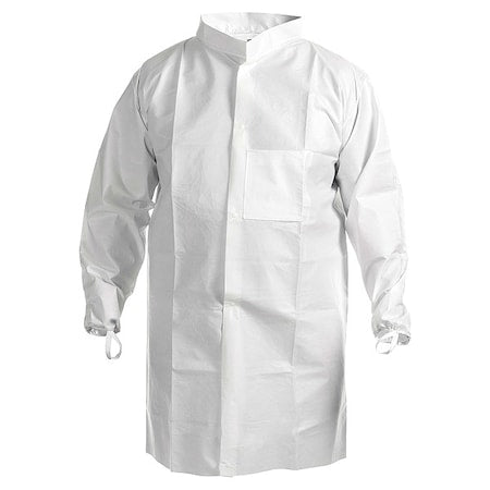 Kimtech A7 Lab Coat, SMS, Snaps Closure, White, L, 30 PK