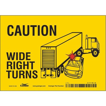Traffic Sign, 5 in H, 7 in W, Vinyl, Horizontal Rectangle, English, 477R38