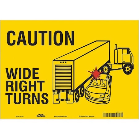 Traffic Sign, 10 in H, 14 in W, Vinyl, Horizontal Rectangle, English, 477R40