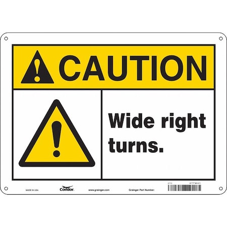 Traffic Sign, 10 in H, 14 in W, Polyethylene, Horizontal Rectangle, English, 477U41